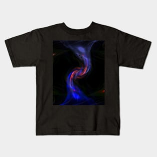 Digital collage and special processing. Source of energy. Sci-fi. Green, red and blue. Two joined flows. Kids T-Shirt